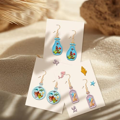 16Pcs Glass Bottle Polymer Clay Cutters Drift Bottle Ocean World Clay Earrings Cutters Polymer Jewelry Cutter for Earrings Making Birthday Party DIY Supplies - style: Glass Bottle