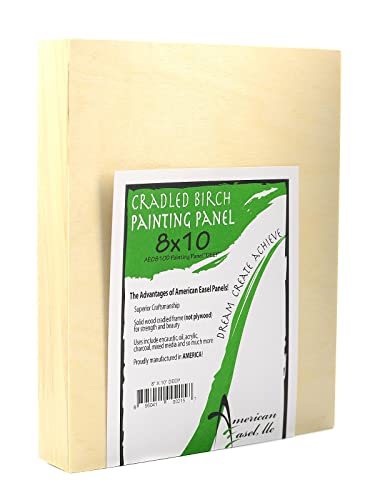 American Easel 8 Inch by 10 Inch by 1 5/8 Inch Deep Cradled Painting Panel