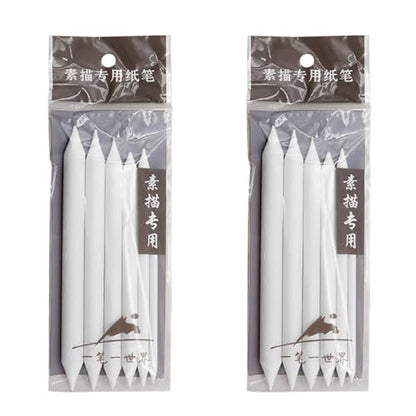 3/6PCS Artist Blending Stump and Tortillion Art Blender Set Sandpaper Pencil Sharpener for Student Sketching Drawing Sketching Paper Eraser - color: 12 Paper Erasing Pen