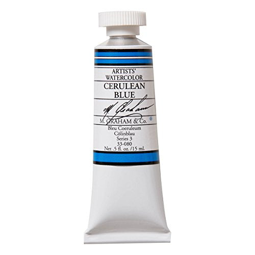 M. Graham 1/2-Ounce Tube Watercolor Paint, Cerulean Blue - color: Cerulean Blue, style: .5 oz. (15 ml)