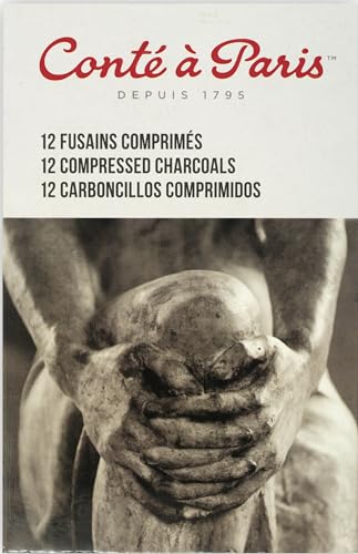 Conté à Paris Compressed Charcoal, Box of 12, Assorted - style: 12 Count Assorted Compressed Charcoal