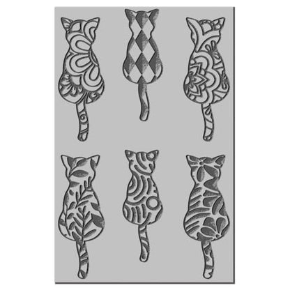 CHGCRAFT Cat Back View Clay Texture Mat Bohemian Polymer Clay Molds DIY Artistic Plant Clay Texture Tools for Clay Pottery Earring Jewelry Making Stamp Engraving Machines, 3.9x2.6inch - style: Artistic Plant