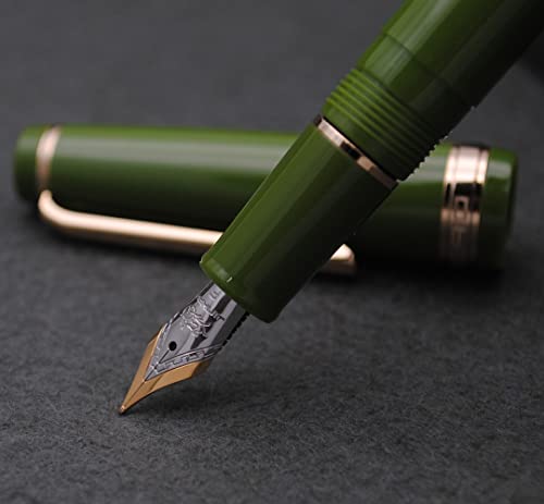 JINHAO 82 Fountain Pen with Gold Clip (F Nib 0.5mm, Avocado Green) - color: Avocado Green