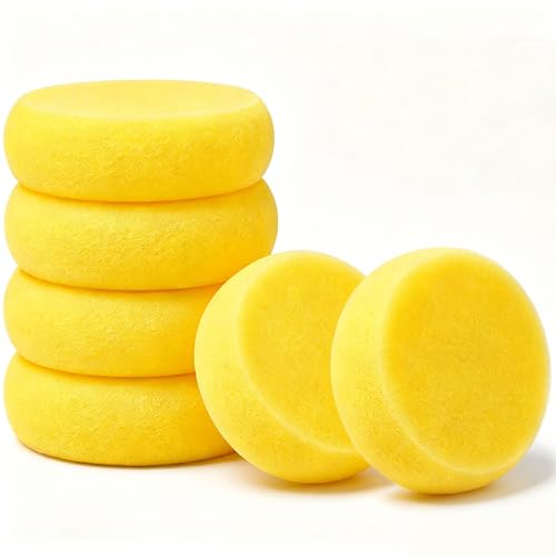 Pottery Craft Sponges, 6 Pcs Round Soft Clay Sponge, 2.76In Yellow Paint Sponges for Art & Craft Pottery Clay Cleaning Ceramics Wall Face Painting - size: 6PC