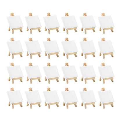 PATIKIL 4x2.8 Canvas Boards for Painting, 24Pack Cotton Wood Frame Rectangle Triple Primed Stretched Blank Canvas Panel for Acrylic, Oil, Tempera Paint,White - size: 4x2.8"