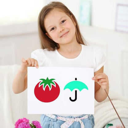 24 Piece Stencils for Kids Stencils for Painting Sidewalk Chalk Stencil Outdoor Garden Themed Stencil Kids Style Collection (5 in-Simple) - size: 5 in-simple