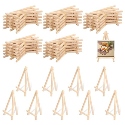 Yiksonyo 60 Pack 7 Inch Wooden Easel, Tabletop Wood Easels, Small Wooden Easel for Painting, Art, and Crafts - size: 60 Pack 7 Inch