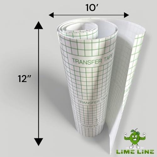 LiME LiNE Transfer Tape, Clear with Alignment Grid, No Residue - for Transfering Stencils and Decals (Transfer Tape) - color: Transfer Tape