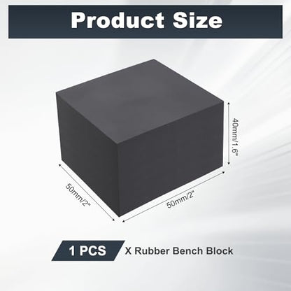 HARFINGTON Rubber Bench Block 2"x2"x1.6" Black Rubber Stamping Block Square Anti Vibration Pads for Jewelry Making Hammering Shaping Chasing Flattening Metals - size: 2"x2"x1.5"