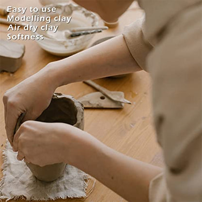 JOAWSOME Natural Air-Dry Clay Kaolin, Non-Toxic All-Purpose Compound 10LBs, All-Purpose Modeling Clay (Terra Cotta)
