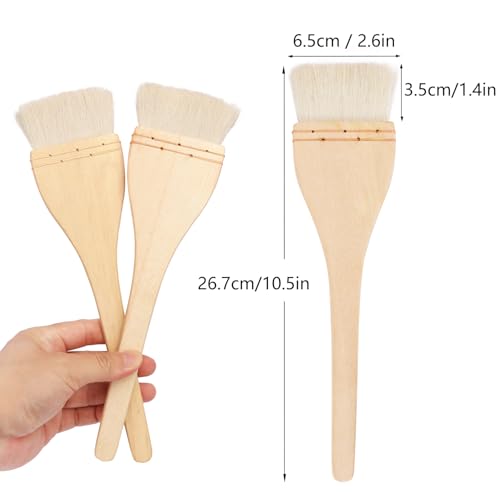 Artist's Choice Hake Paint Brush Set - Pack of 6 Flat Hake Brushes (3 inch), Crafted with Premium Goat Hair Bristles, Ideal for Watercolor, Wash, Ceramic and Pottery Painting - size: 6 Pack (3 inch)