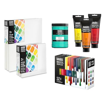 Liquitex BASICS Canvas, 3 Pack, 11" x 14" - style: 11" x 14"