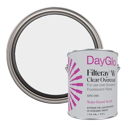 DayGlo Acrylic Latex Filteray UV Clear Coat for use with Screamin' SRX paints, Gallon - style: GA-Gallon