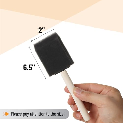 Bates Foam Paint Brushes, 2-Inch, 64 Pack - Sponge Brushes for Painting, Staining, and Mod Podge - color: Black, size: 2 inch, 64 Pack