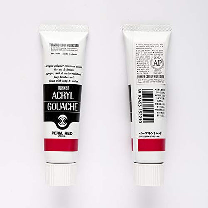 Turner Colour Works Acryl Gouache Artist Acrylic Paint - Single 40 ml Tube - Permanent Red - color: Permanent Red, style: 40ml