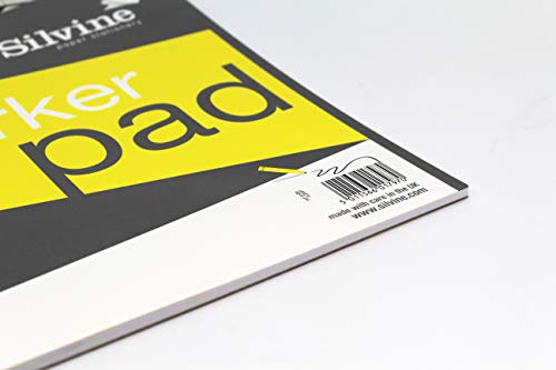 Silvine A3 Professional Bleedproof Marker Pad. 50 Sheets of Quality Bleedproof Paper (70gsm). Ref A3MP