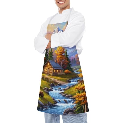 Chef Bib Apron for Restaurant, Anti-Stain with Pocket Adjustable, Cooking Dishwashing Lab Use - color: Style (541)