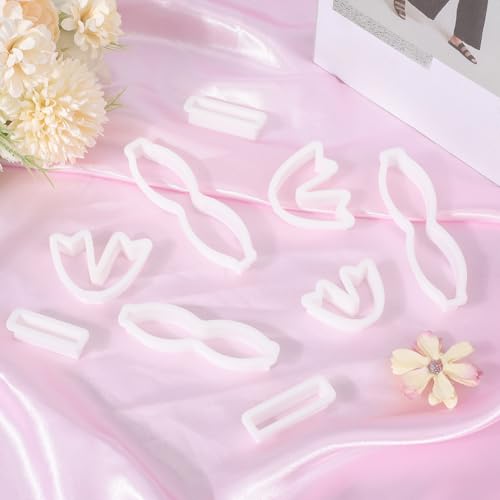 SUNNYCLUE 1 Box 6Pcs Bow Clay Cutter Polymer Clay Cutters Molds Cute Conquette Ribbon Bowknot Shaped molds Ceramics Plastic Assorted Size Basic Tools for DIY Creative Crafts Earrings Making Adults