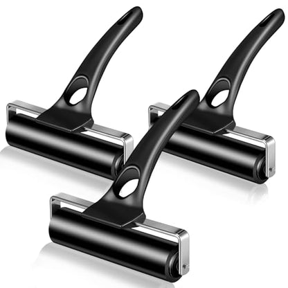 Frienda 3 Pack 4.7 Inch Rubber Brayer Rollers, Hard Rubber Rollers Tool for Printmaking, Ink Application, Block Printing, Stamping, Wallpaper, Gluing and Crafting - size: 4.7 Inches