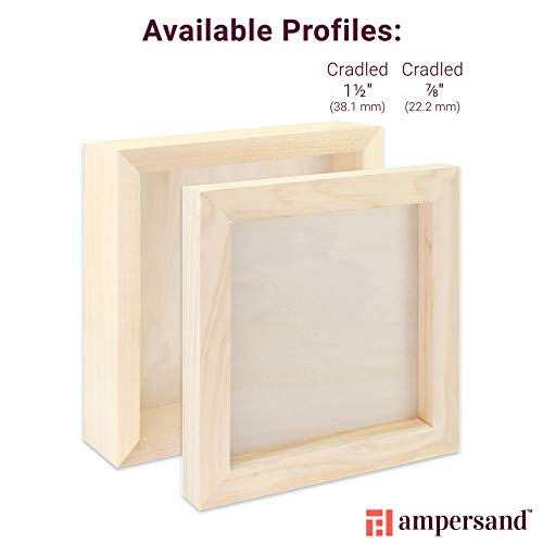Ampersand Art Supply Unprimed Basswood Artist Panel, 1-1/2" Cradled Profile, 12"x16" - size: 12"x16", style: 1-1/2" Cradled