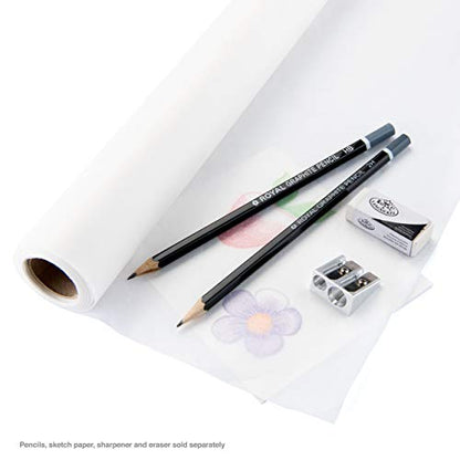 Bee Paper 18" x 20 yds Sketch and Trace Roll, White - color: White, size: 18-inch x 20-yard Roll