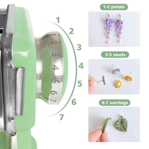 KEOKER Clay Press Machine, Polymer Clay Press Machine for Making Clay Earrings, Polymer Clay Tools, Polymer Clay Roller Machine - color: Avocado green