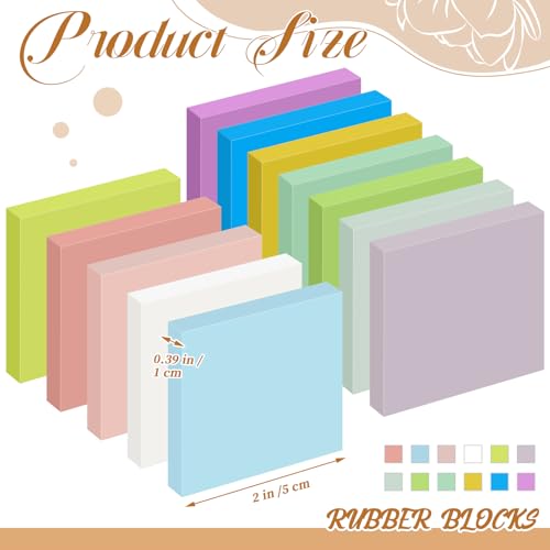 Frienda 24 Pcs 2" x 2" Rubber Carving Blocks Linoleum Blocks for Printmaking, Stamp Making, DIY Crafting, Scrapbook, Painting, Soft and Easy to Carve (Multicolor) - color: Multicolor