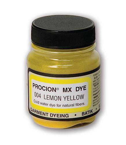 Jacquard Procion MX Tie Dye Powder Lemon Yellow, 2/3 Ounce Jar for Fabric and Clothing | Permanent and Washfast - color: Lemon Yellow, size: 2/3 fl oz