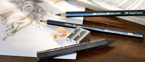 Faber-Castell 5 Piece Quality Castell 9000 Jumbo Graphite Pencils Blister Card Set, Including HB, 2B, 4B, 6B and 8B (119397) - style: Jumbo Set HB, 2B, 4B, 6B & 8B
