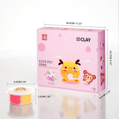 LOUFOR Air Dry Clay Kits - Modeling Clay for Kids, Ultra Light & Soft, Safe & Non-Toxic, 12 Boxes DIY Model Magic Clay with Sculpting Tools & Tutorials, Creatible Art Crafts Toys Gifts Boys Girls - color: #03-Cute Pet Park