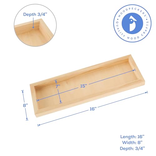 Narrow Wood Canvas 8 x 16 x 3/4-inch, Wooden Sign Blanks with Frame, Wood Cradled Panels for Wall Art Sets, by Woodpeckers - size: 8 x 16