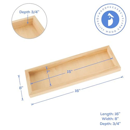 Narrow Wood Canvas 8 x 16 x 3/4-inch, Wooden Sign Blanks with Frame, Wood Cradled Panels for Wall Art Sets, by Woodpeckers - size: 8 x 16