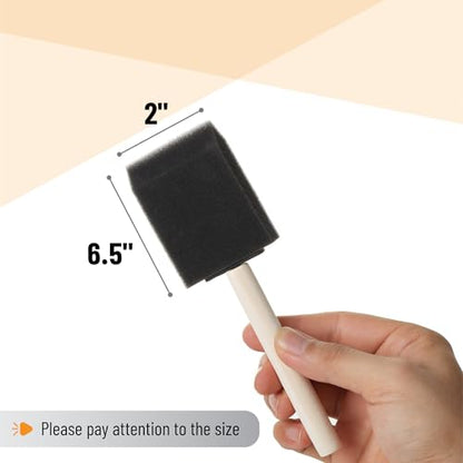 Bates- Foam Paint Brushes 2 Inch, 25 Pack, Black 2 Inch Foam Brushes for Painting with Lightweight Wooden Handles - color: Black, size: 2 Inch, 25 Pack