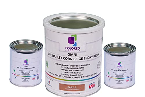 colored epoxies Barley Corn Beige Epoxy Resin for Bar Tops, Table Tops, Wood, Concrete, Epoxy Art & Crafts 1.5 Gallon - color: Barley Corn Beige, style: 1.5 Gallon