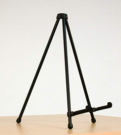 SD Studio Designs E-Z Tabletop Easel – Portable Folding Metal Art Easel for Painting, Drawing, Canvas & Display – Lightweight Steel, Black - size: 12" W x 11" D x 14" H, style: Tabletop