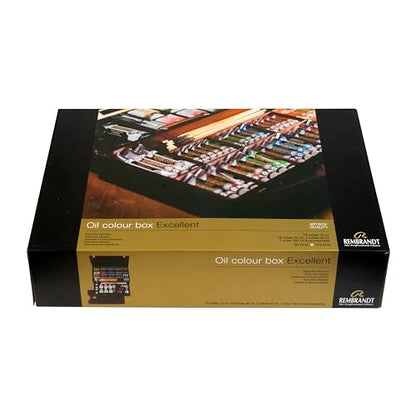 Rembrandt Oil Color Paint Excellent Wood Box Set, 19x15ml Tubes + 18x40ml Tubes + 3x60ml Tubes + 1x150ml Tube + 48 Accessories