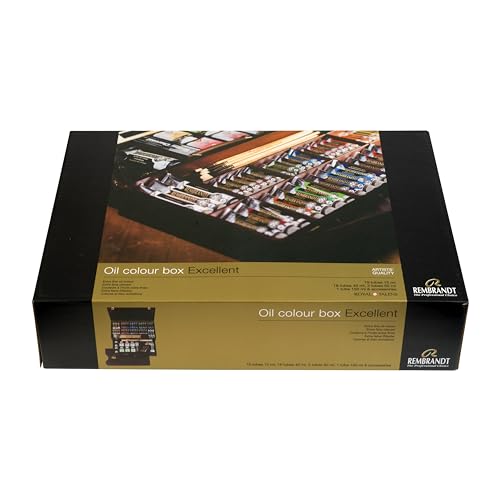 Rembrandt Oil Color Paint Excellent Wood Box Set, 19x15ml Tubes + 18x40ml Tubes + 3x60ml Tubes + 1x150ml Tube + 48 Accessories