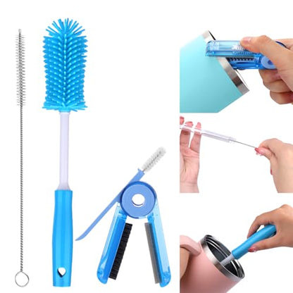 XANGNIER 3 Pack Water Bottle Cleaner Brush Kit-Cleaning Set for Sports Water Bottle, Baby Bottles, Tumbler Cup Bottle Cleaner Brush - size: 3 pack