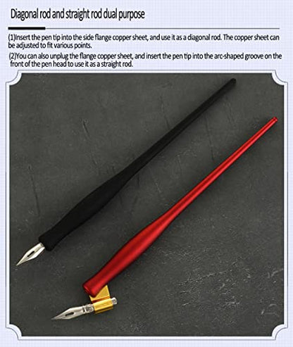 XIAOYU Oblique Wooden Pen Set, Calligraphy Set for Beginners, 5 Calligraphy Dip Pen Nibs, 3PCS - color: 3PCS