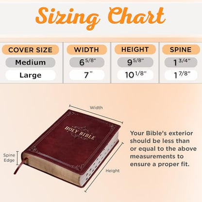 Christian Art Gifts Women's Premium Natural Canvas Vegan Leather Fashion Bible Cover: Amazing Grace - Inspirational Scripture, Sturdy Protective Book Carry Case Accessory, Creamy Brown Floral, Large - size: Large