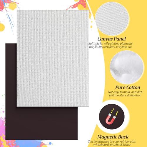 Engrowtic 25 Pcs Mini Magnetic Painting Canvas Panel Mini Canvas Boards for Painting Tile Art for Fridge Locker Art Crafts DIY(Rectangle,2 1/5 x 3 in) - size: 2 1/5 x 3 in, style: Rectangle