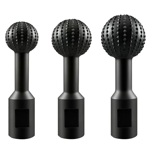 AUPREX 3-PC Ball Gouge for Angle Grinder, 5/8-11 Thread Sphere Rotary Burr Set for Wood Carving&Hollowing, High Carbon Steel Power Carving Tools for 4-1/2" & 5" Grinders, Ideal for Wood Art - style: 3 PACK