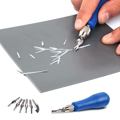 Falling in Art Linoleum Block kit with Rubber Roller Brayer