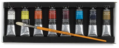 Sennelier Plein-Air Artist Oil Colors - Set of 8 40ml Tubes with a Brush and Guide