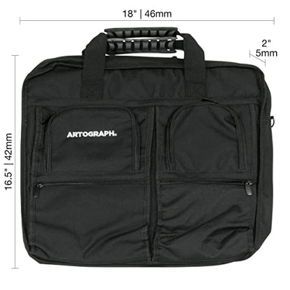 Artograph Padded Carrying Bag, Protective Travel Case for LightPads, Laptops, Art Supplies & Sketch Pads, Multiple Zippered Pockets, Durable Nylon, Portable Artist Storage Tote, 18 x 16.5-Inch - size: 18 x 16.5-Inch