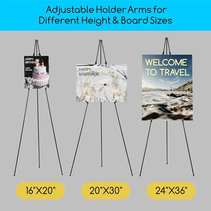 MEEDEN Easel Stand for Painting and Display: 63" Art Metal Easel Sign Stand with Bag - Portable Foldable Instant Tripod Display Easel Stand for Wedding, Painting Canvas, Presentations, Posters - size: 1-PACK