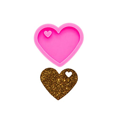 64Pcs Heart Silicone Keychains Molds Set- 4Pcs Different Heart Silicone Molds Epoxy Resin Mold, with Key Rings & Jump Rings for DIY Keychain Pendant, Necklace Jewelry Making Craft