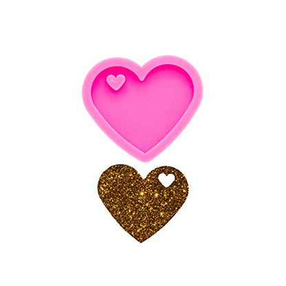 64Pcs Heart Silicone Keychains Molds Set- 4Pcs Different Heart Silicone Molds Epoxy Resin Mold, with Key Rings & Jump Rings for DIY Keychain Pendant, Necklace Jewelry Making Craft