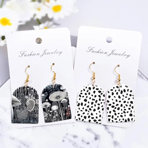 Polymer Clay Transfer Paper, 20 Pcs 4 Designs Creative Floral Mushroom Leopard Water Soluble Transfer Sheet for Polymer Clay for Polymer Clay Earrings Jewelry Making Disposable Stickers 5.82X3.93in - color: 4 Pattern Sets