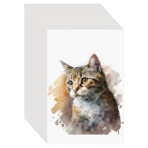 100PCS 7x10 Watercolor Paper Bulk, 140lb/300g Cold Press Thick Water Color Paper Pad for Child Adult, White Art Paper for Drawing Painting Markers Gouache, Textured Cotton Paper Sheets - color: White-100pcs, size: 7x10